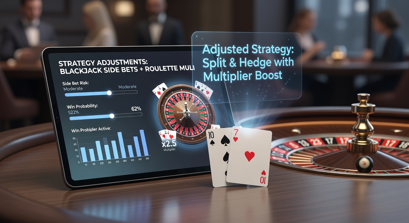 Roulette Multiplikatoren und Blackjack Side Bets auf Tablet-Interface mit Limit-Anzeige